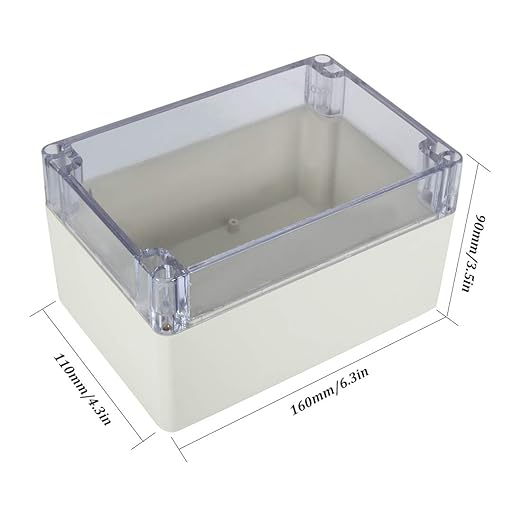 ABS Plastic Junction Box, Dustproof Waterproof IP65 Electrical Box - Universal Project Enclosure Grey, with PC Transparent/Clear Cover 6.3"x4.3"x3.5"(160mm x 110mm x 90mm) - Image 2