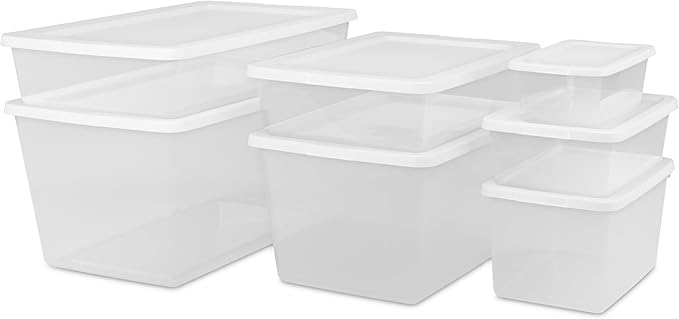 (2-Pack) 90QT transparent plastic storage boxes with lids, large white storage containers, measuring 29 L x 18 W x 13 H, with snap-on lids, suitable for home, office and commercial use. - Image 7