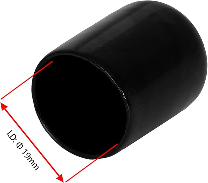 20 PCS Black Round Vinyl Rubber End Caps Kits, Flexible Screw Thread Protectors Safety Cover for Metal Tubing Rod Bolt, 19mm (19/25 inch) - Image 2