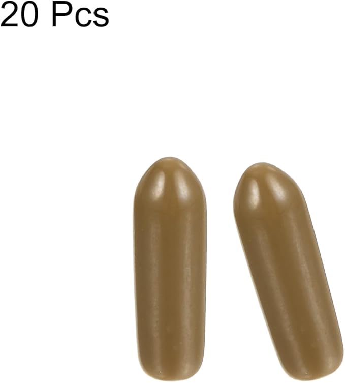 uxcell 20pcs Rubber End Caps 3mm(1/8") ID Vinyl PVC Round Tube Bolt Cap Cover Screw Thread Protectors Light Brown - Image 2