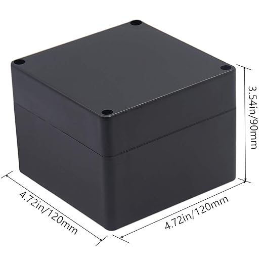 Junction box, Raculety Electrical Project Case Power Junction Box, Project Box Black (4.72"x4.72"x3.54") - Image 2
