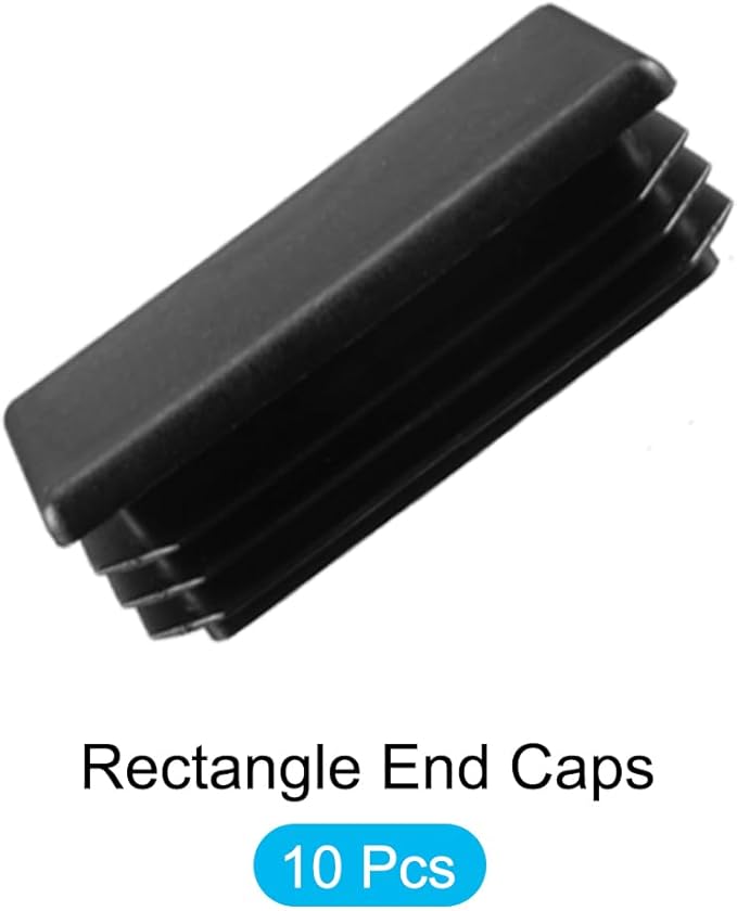 METALLIXITY Rectangle End Caps (60 x 30mm) 10Pcs, Plastic Rectangle Tube Inserts Threaded End Blanking Caps Protector - for Furniture Table Chair Legs, Black - Image 5