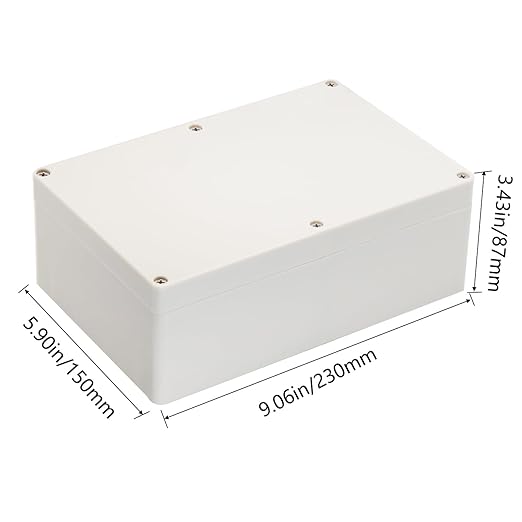 Project Box IP65 Waterproof Junction Box ABS Plastic Electrical Boxes DIY Electronic Project Case Power Enclosure White 9.06x5.90x3.43 inch (230 x 150 x87 mm) - Image 2