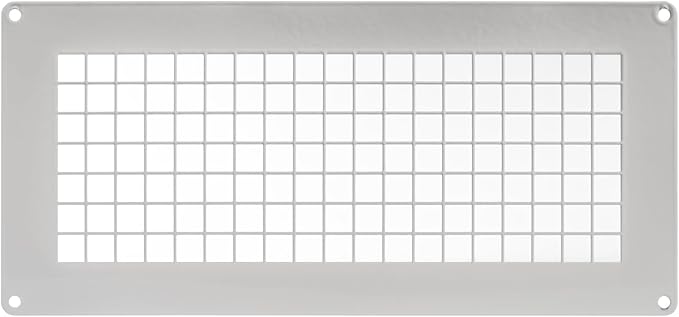 Repa Market 10" x 5" Inch White Galvanized Steel Rectangular Crawl Space Vent Grid - Inlet Outlet Ventilation Guard - Universal Metal Air Supply Exhaust Protection Mesh - Durable Duct Grille by RepaMarket