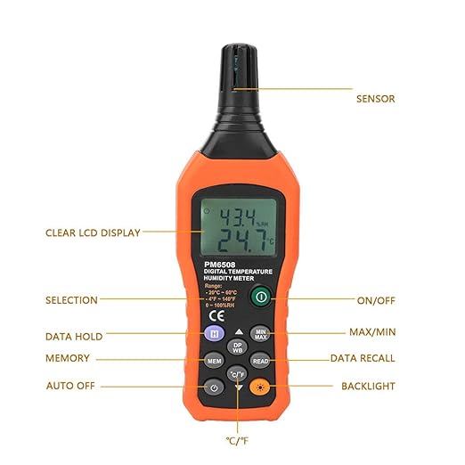 Digital Humidity and Temperature Meter MS6508 Handheld Portable Thermometer Humidity Gauge Meter Monitor with Dew Point and Wet Bulb Backlight LCD Display for Daily Life Industry Agriculture - Image 2