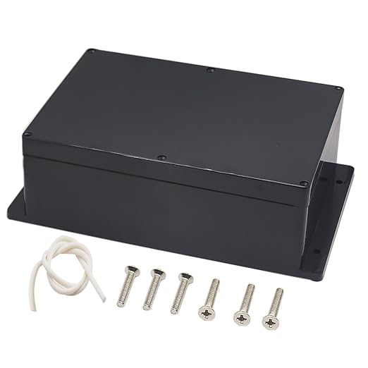 Zulkit Junction Box ABS Plastic Dustproof Waterproof IP65 Universal Electrical Boxes Project Enclosure with Fixed Ear Black 10.4 x 7.2 x 3.7 Inch (263 x 182 x 95 mm) (Pack of 1) by Zulkit