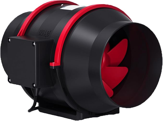 Garvee 6 in Inline Duct Fan, 312 CFM High Airflow Exhaust Fan with Variable Speed Controller, Quiet AC-Motor Inline Fan for Home Ventilation, Hydroponics Cooling, Grow Tents by Garvee
