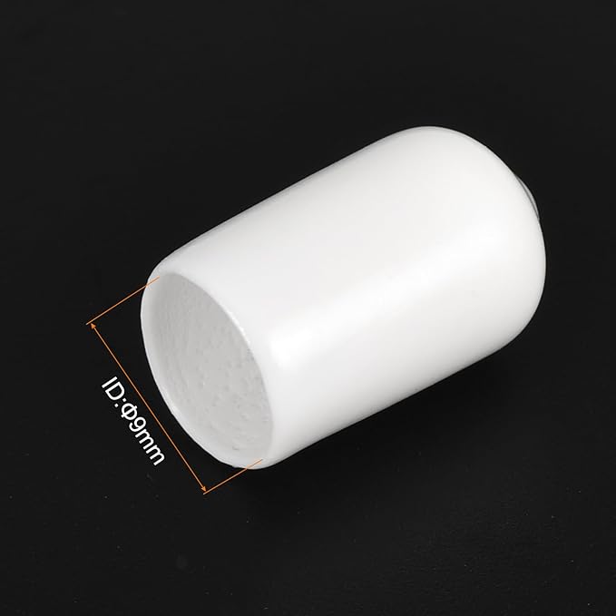 uxcell 20pcs Rubber End Caps 9mm ID Vinyl Round End Cap Cover Screw Thread Protectors White - Image 3