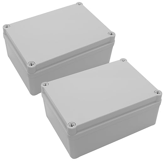 LeMotech Junction Box IP67 Waterproof Dustproof ABS Plastic Project Box for Electrical Outdoor Enclosure Gray 6.9 x 4.9 x 3 inch (175 x 125 x 75 mm),2 Pack by LeMotech