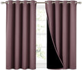 NICETOWN Dry Rose 100% Blackout Curtains 45 inches Long, 2 Thick Layers Completely Blackout Window Treatment Thermal Insulated Lined Drapes for Small Window (1 Pair, 52 inches Width Each Panel) by NICETOWN