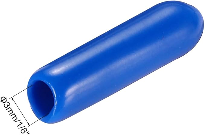 uxcell 20pcs Rubber End Caps 3mm(1/8") ID Vinyl PVC Round Tube Bolt Cap Cover Screw Thread Protectors Blue - Image 3