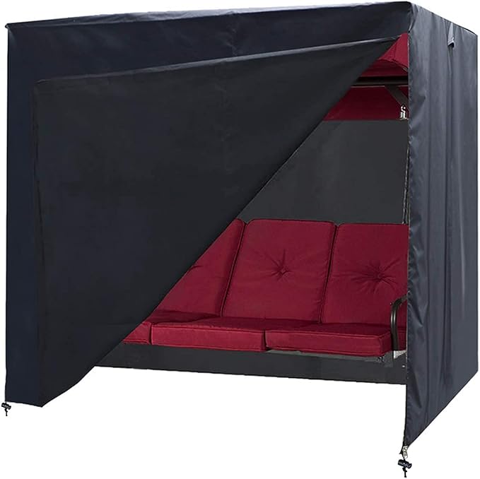 Ourdoor Swing Cove, 3 Triple Seater Hammock Cover Garden Swing Cover Garden Hammock Glider Chair Cover Outdoor Swing Cover UV Resistant Swing Canopy Cover (100 * 59 * 72) inch Black by SlanArrow