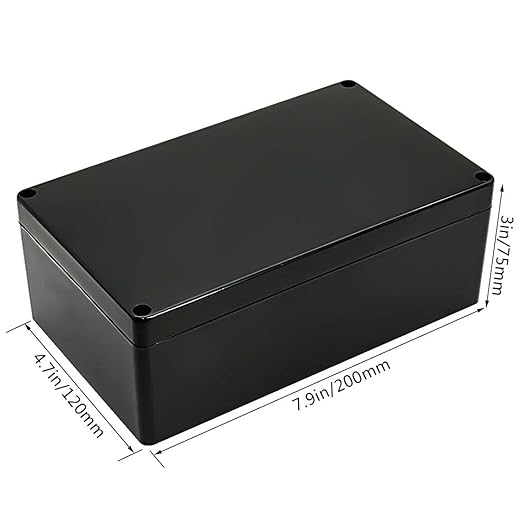 LeMotech Project Box ABS Plastic IP65 Waterproof Dustproof Electrical Junction Box Outdoor Enclosure for Electronics Black 7.87 x 4.72 x 2.95 inch (200 x 120 x 75 mm)(Pack of 2) - Image 4