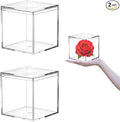 KissYou Acrylic Display Box with Lid 2 Pieces Clear Square Cube Jewelry Storage Contanier Wedding Candy Boxes by KissYou