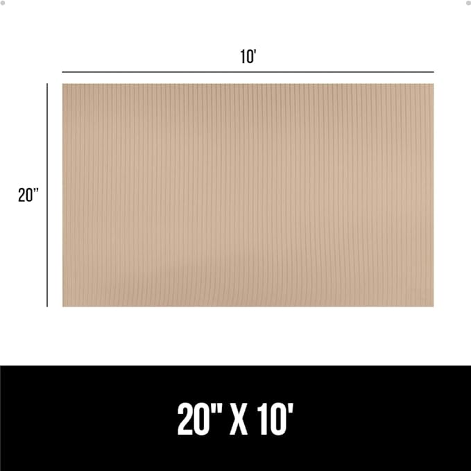 GORILLA GRIP DuraGuard Shelf Liner, Non-Adhesive Cabinet Liners for Kitchen Drawers, Shelves, Refrigerator, Pantry Storage, Bathroom Closet, Durable Waterproof BPA Free Ribbed Plastic, 20x10 Beige - Image 8