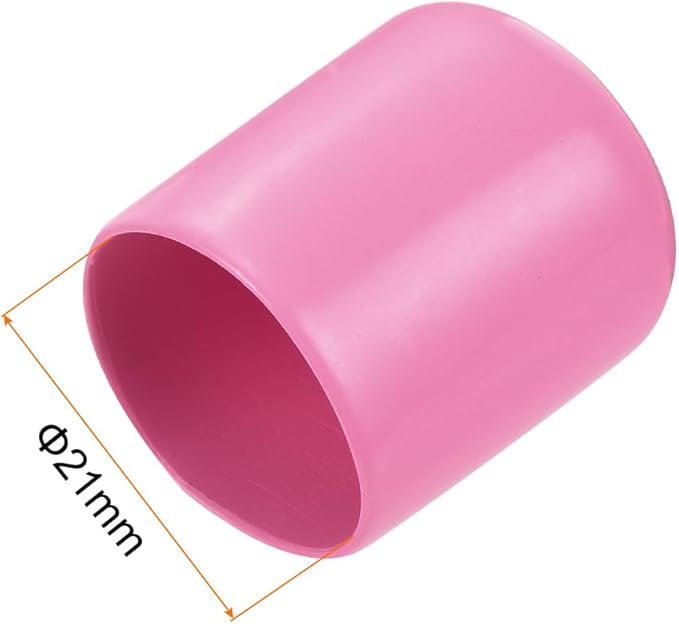 uxcell 20pcs Rubber End Caps 21mm ID Vinyl PVC Round Tube Bolt Cap Cover Screw Thread Protectors Pink - Image 3