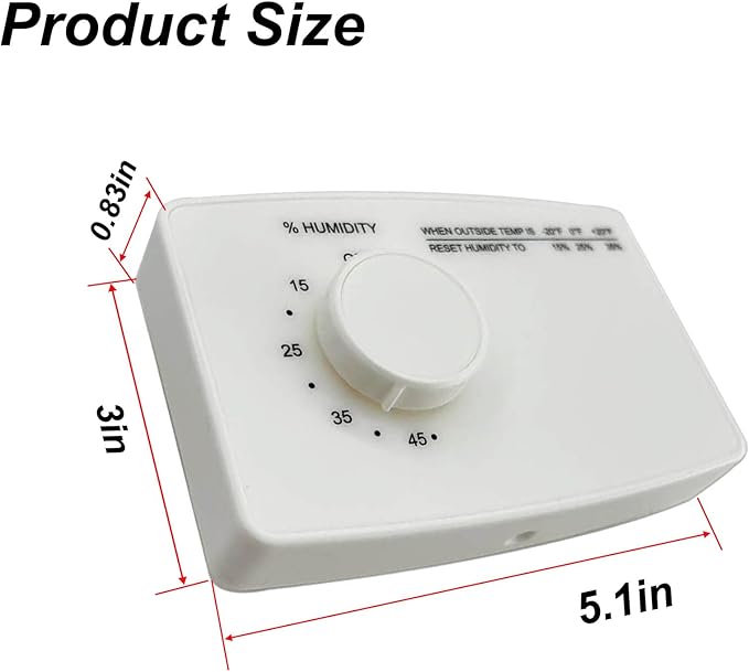 4655 Manual Digital Humidifier Replacement 24V AC Control Switch White for Whole House Humidifier and Wall Mounted or Pipe - Image 4