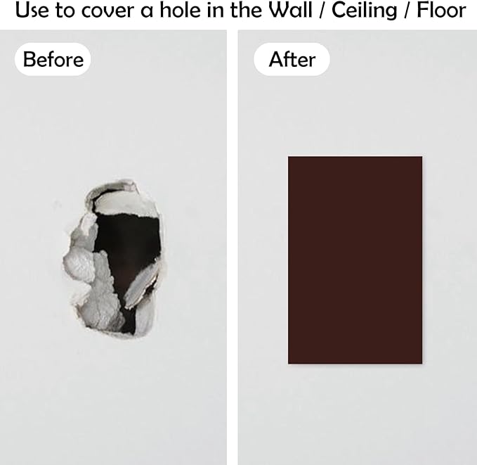 Rubber Bond Self-Adhesive Rubber Wall Outlet Cover Plate 5 Pack - Easy to Apply Peel & Stick Drywall Hole Patch - 5x3 Inch Screwless Blank Wall Plate Cover - Premium Hole Cover (Dark Brown, 5x3 Inch) - Image 3