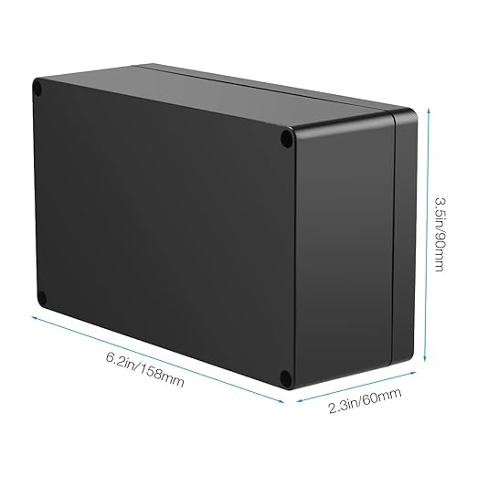 Waterproof Plastic Project Box ABS IP65 Electronic Junction Box Enclosure 6.2 x 3.54 x 2.3 inch 158 x 90 x 60 mm (Black) - Image 2