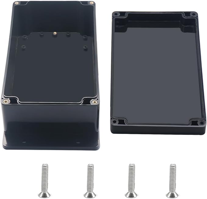 Outdoor Waterproof Junction Box IP67 Project Box ABS Black Electrical Boxes Electronic Enclsoure with Mounting Ear for DIY Project 7.9 x 4.7 x 3 inch (200x120x75mm) by Otdorpatio