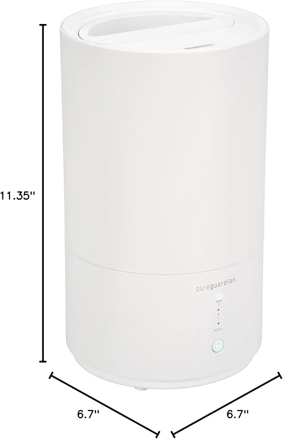 PureGuardian 30-Hour 0.80 Gal. Top Fill Cool Mist Ultrasonic Humidifier for Home with Aromatherapy Tray, Covers 320 Sq. Ft, White, H950AR (Pack of 2) - Image 12