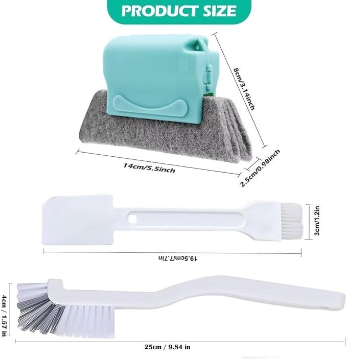 Deep Clean Brush Set Crevice Cleaning Brush Window Groove Cleaner Tools Kit for Small Spaces, Sliding Door, Shutter, Air Conditioner, Bathroom/Shower, Blinds, Vents - Image 6