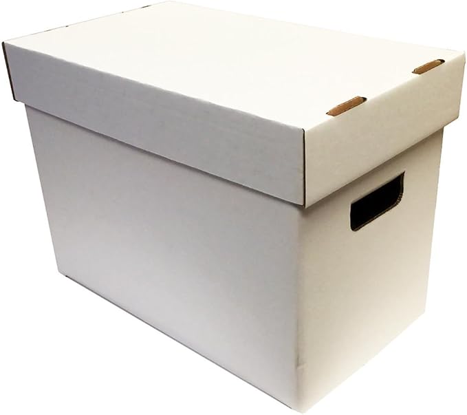 Max Protection Storage Boxes with Lids for Magazine, File, and Document Organization - Heavy Duty 200 lb Test Cardboard Boxes - Made in USA Corrugated Paper, 5 Pack by MaxProtection