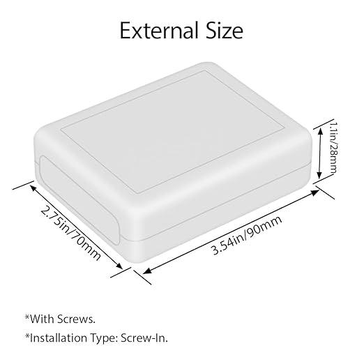 LeMotech Project Box 10 Pieces ABS Plastic Electrical Project Case Small Junction Box for Electronics White 3.54 x 2.75 x 1.10 inch (90 x 70 x 28 mm) - Image 3
