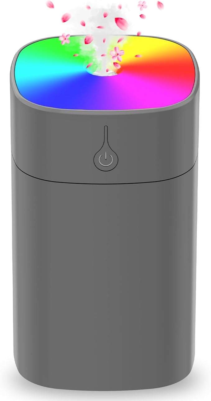 Portable Mini Humidifiers for Bedroom, 400ml Aroma Diffuser for Home Personal Desktop Plant Humidifier Indoor Fragrance Aroma Diffuser with 2 Modes, Night Light and Auto-Off Small Diffuser for Car by Baopilong