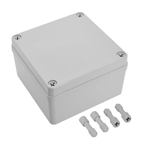 LeMotech Junction Box IP67 Waterproof Dustproof ABS Plastic Project Box for Electrical Outdoor Enclosure Gray 4.9 x 4.9 x 3 inch (125 x 125 x 75 mm) by LeMotech
