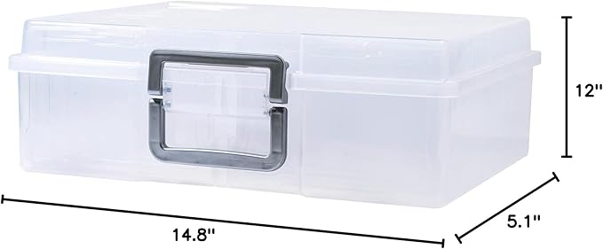 novelinks Transparent 4" x 6" Photo Organizers and Photo Storage Box with Handle, 16 Inner Photo Cases, Portable Picture Organizers & Photo Storage Containers (Clear-Silver Handle) - Image 9
