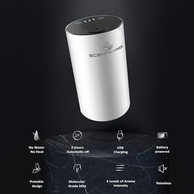 Sentiment Diffuser, Waterless Diffusers for Essential Oils - Diffusers for Home, No Water & Portable & Smart & Cordless Design, for Cold Mist (White) - Image 3
