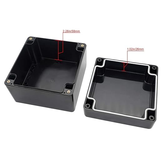 LeMotech Project Box ABS Plastic IP65 Waterproof Dustproof Electrical Junction Box Outdoor Enclosure for Electronics Black 4.7 x 4.7 x 3.5 inch(120 x 120 x 90 mm)(Pack of 2) - Image 3