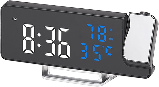 Projection Clock - 7.6x1.5x3.4in Rotatable Projector Display, Led Digital Timepiece, Mullti Scenario Application Alarm Device | Portable Temperature Humidity Monitor Bedroom Technology Enthusiasts by Unknown