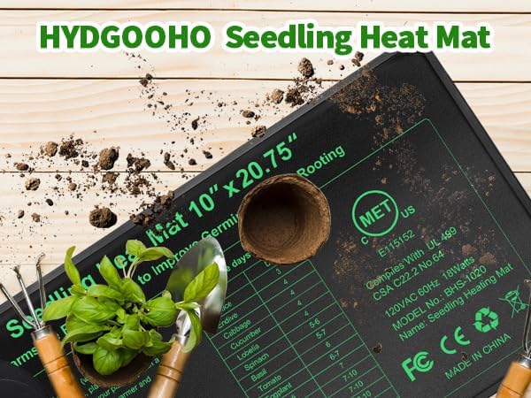 Seedling Heat Mat, 10"x 20.75" Plant Heating Pad for Home Gardening Seed Starting, MET Certified Waterproof Durable Germination Station Heat Mat - Image 8