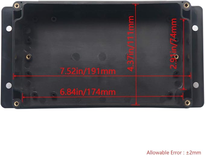 Project Box ABS Plastic Black Electrical Boxes IP65 Waterproof DIY Electronic Junction Box Power Enclosure with Fixed Ear 7.9x4.7x3inch (200x120x75 mm) - Image 3