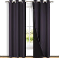 NICETOWN Full Shade Curtain Panels, 37" Wide x 80" Long, Greyish Purple, Pair of Thermal Insulated & Energy Efficiency Blackout Drapes for Living Room, Lined Silky Performance Window Dressing by NICETOWN