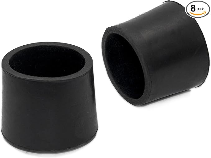 Flyshop 1-1/2", 38 mm, Patio Round Chair Leg Caps, Furniture Table Feet Covers Floor Protectors, Anti-Skid Durable Thick Rubber Leg Tips, 8 Pack, Black by Flyshop