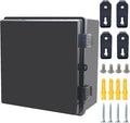 Junction Box, Hinged Black Cover IP67 Waterproof ABS Project Box with Mounting Plate Electrical Box Enclosure with Wall Bracket 11.8 x 11.8 x 6.7inch(300x300x170mm) by Otdorpatio