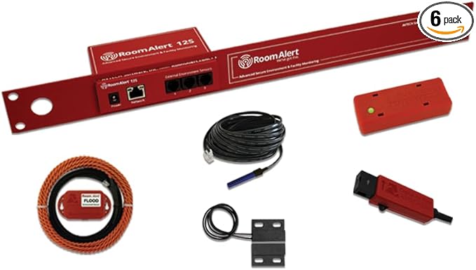 Room Alert 12SR Proactive Secure Environment Monitor - Essentials Bundle (Monitor Plus 5 Additional Sensors) by RoomAlert