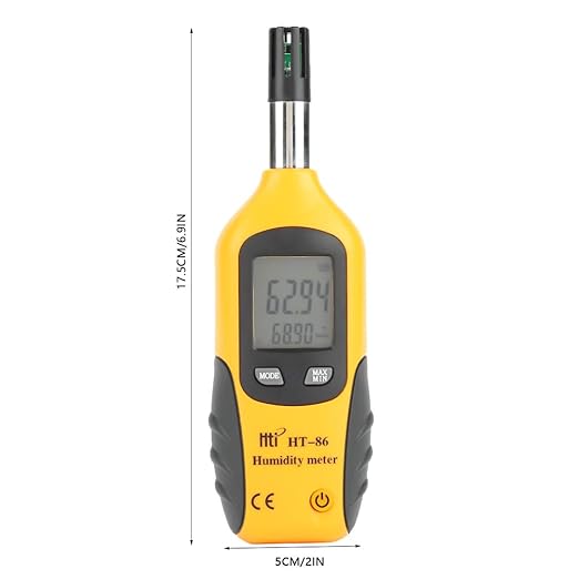 HT-86 Temperature Humidity Meter 2 in 1 Portable Digital Hygrometer Thermometer Humidity Gauge Monitor Indoor Outdoor with Wet Bulb Dew Point Double Display for Industry Agriculture Meteorology - Image 3
