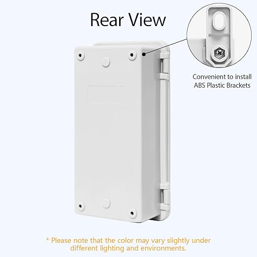Junction Box ABS Plastic IP65 Waterproof Dustproof Universal Electrical Enclosure Hinged Shell Outdoor and Indoor Usage Project Box, 7.9"x 3.9"x 2.7"(200x100x70mm), Grey - Image 6