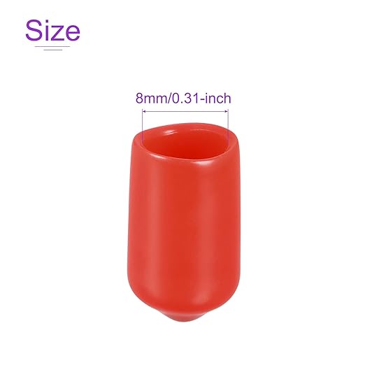 DMiotech 20 Pack 5/16" ID Red Screw Thread Protectors Rubber End Caps Bolt Covers for Screw Bolt Furniture Pipe - Image 4