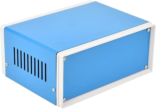 Auniwaig Electronic Junction Box,Metal Project Box DIY Enclosure Case Dustproof Waterproof Preventive Case Box for Electronic Projects, 6.69" x 5.12" x 3.15" Blue by Auniwaig