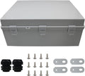 MAKERELE Large Outdoor Electrical Box Junction Plastic Waterproof Lockable IP67 Plastic Electric Box Enclosure with Hinged Cover with Mounting Plate and 1" NPT*2(19.7"*15.7"*7.9") by MAKERELE