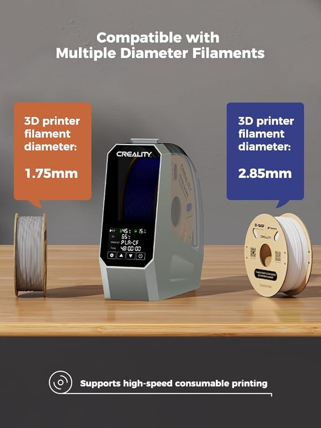 Creality Upgraded Space Pi Filament Dryer, 3D Printer Filament Dryer Box, 360° 80W PTC Filament Storages, Filament Dehydrator for PLA ABS PETG PA Filament 1.75/2.85mm, Spool Holder - Image 9