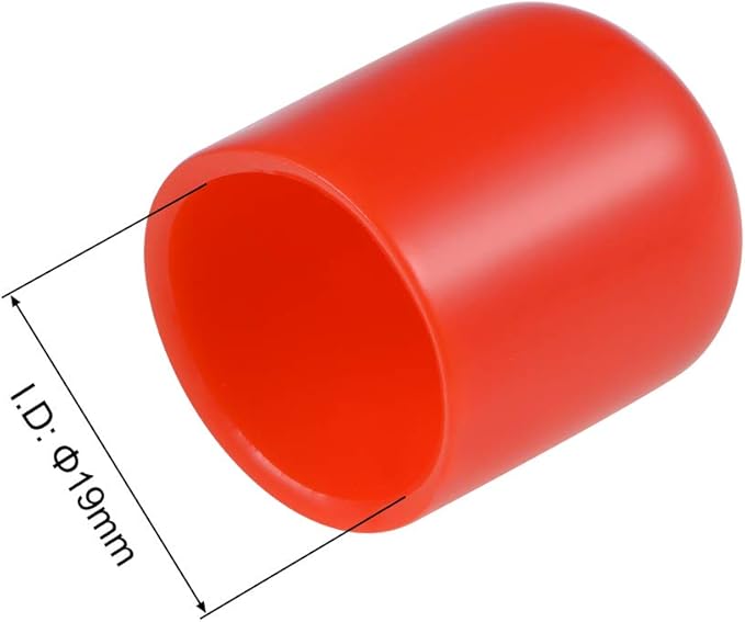 uxcell 20pcs Rubber End Caps 19mm ID Vinyl Round Tube Bolt Cap Cover Thread Protectors Red - Image 3