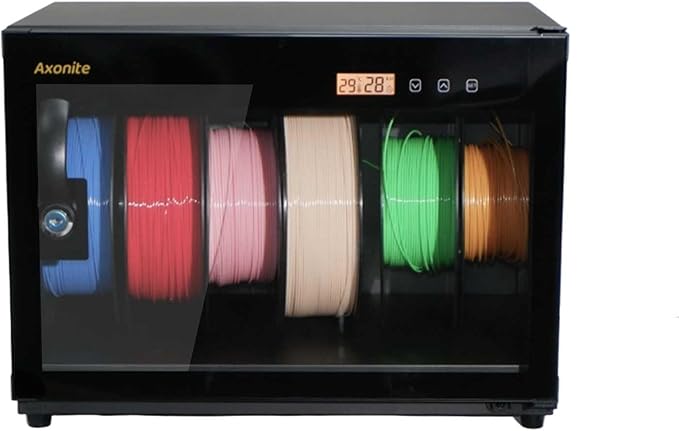3D Printer Filament Storage Box, 6 Spool Capacity, Air Tight Dry Box with Humidity Control (20%-25% RH), Transparent Glass & Aluminum Alloy, Noiseless & Stackable Design for PLA/ABS/PETG by Unknown