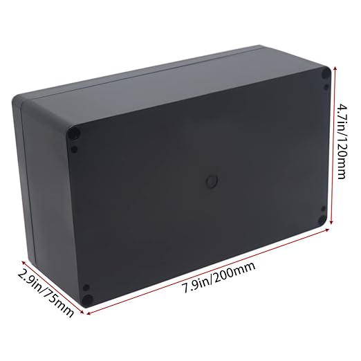 Watertight Junction Box, IP67 Waterproof Project Box Durable ABS Plastic Electronic Enclosure Case for DIY Electrical Project Black 7.87" x 4.72" x 2.95"(200 x 120 x 75 mm) - Image 2