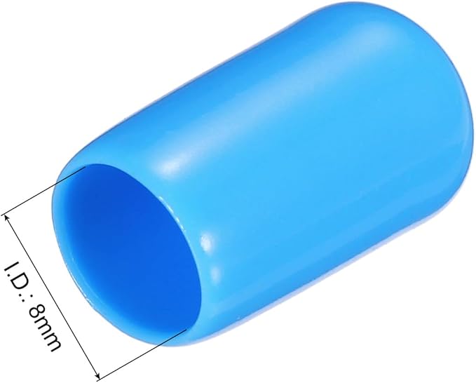uxcell 20pcs Rubber End Caps 8mm(5/16") ID Vinyl PVC Round Tube Bolt Cap Cover Screw Thread Protectors,Light Blue - Image 3